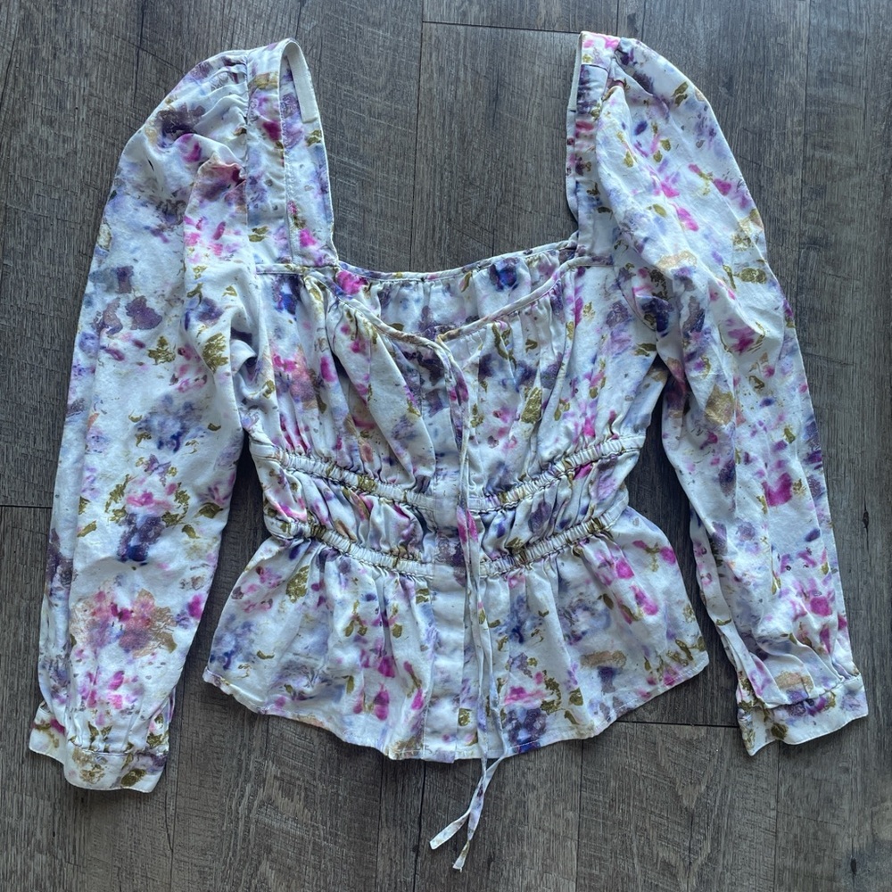 J. Crew Pink and Purple Blouse Elegant Top